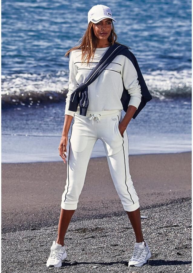 H.I.S Capribroek met zijpiping loungewear - Foto 3