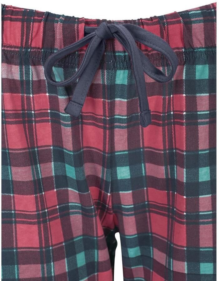 H.I.S Capripyjama met geruite broek en bijpassend basic shirt (2-delig 1 stuk) - Foto 2