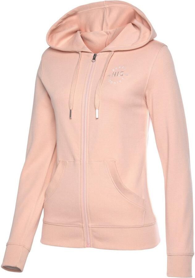 H.I.S Capuchonsweatvest met zijpiping en kleine merkborduurwerk loungewear - Foto 5