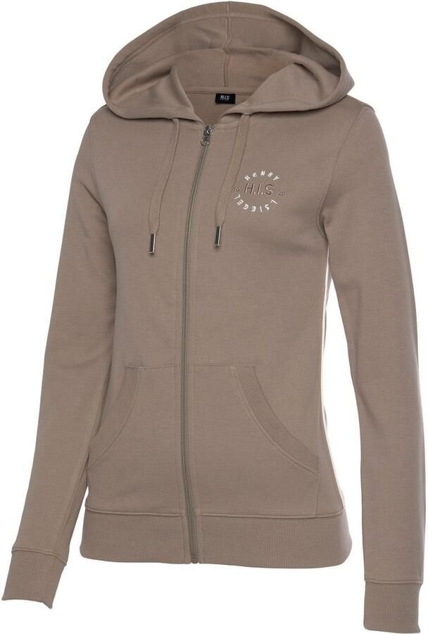 H.I.S Capuchonsweatvest met zijpiping en kleine merkborduurwerk loungewear - Foto 5