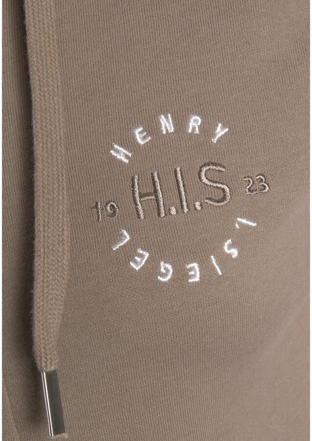 H.I.S Capuchonsweatvest met zijpiping en kleine merkborduurwerk loungewear