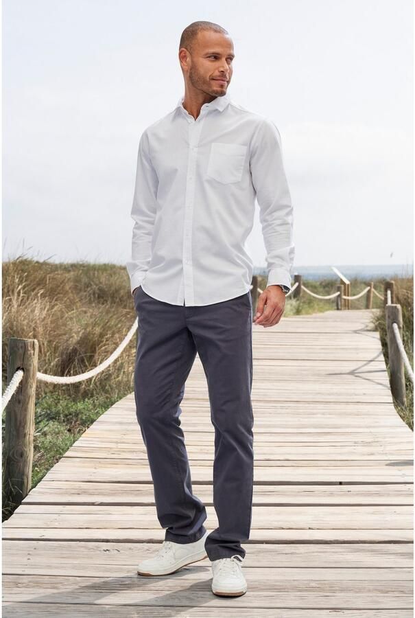 H.I.S Chino Regular fit lange broek van elastische katoenkwaliteit - Foto 4