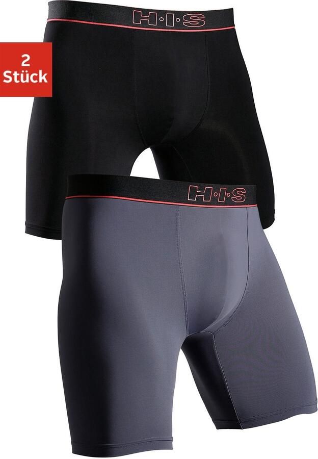 H.I.S Functionele boxershort in sportieve look met lange pijpen in microvezelkwaliteit (set 2 stuks) - Foto 3