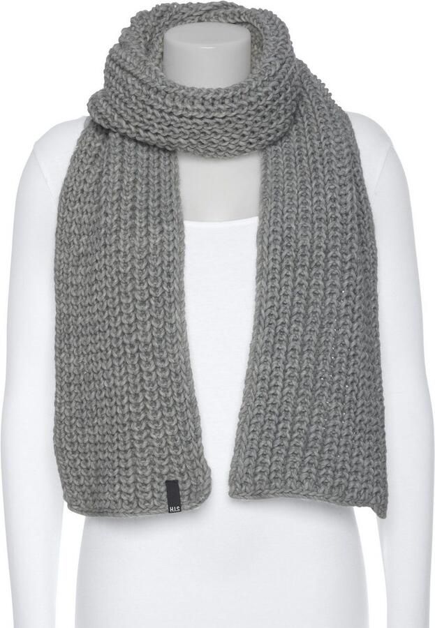 H.I.S Gebreide sjaal met vlaglabel - Foto 1