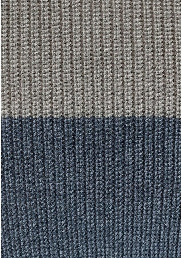 H.I.S Gebreide trui in streepoptiek met ronde halslijn - Foto 2