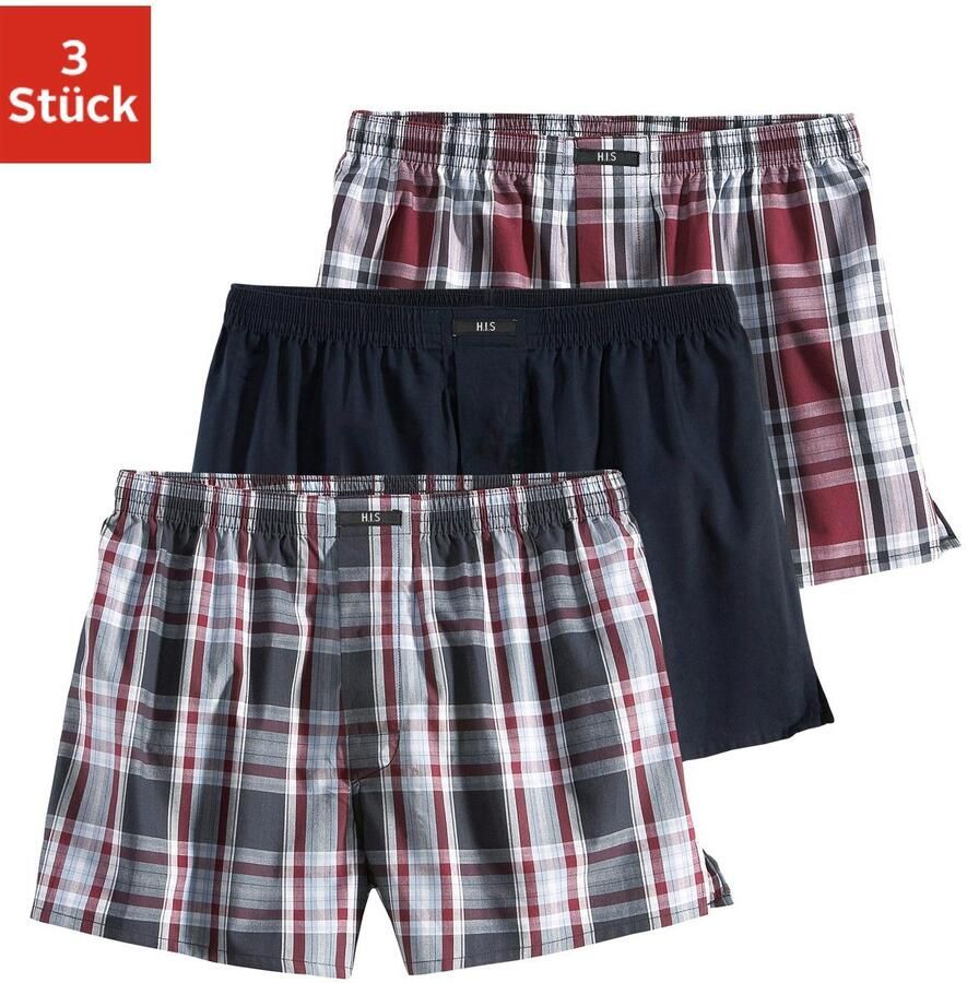 H.I.S Geweven boxershort met een prettige pasvorm (set 3 stuks)