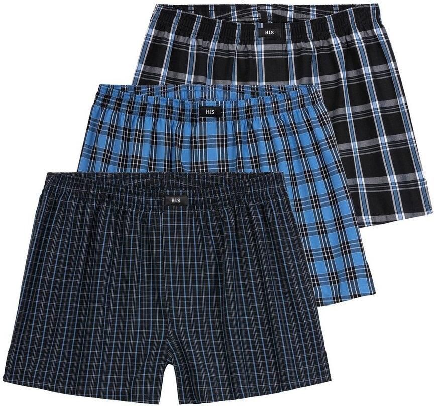 H.I.S Geweven boxershort met verschillende ruitmotieven (set 3 stuks)