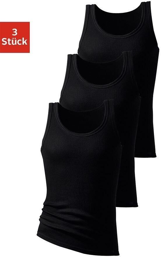 H.I.S Hemd Dubbel rib tanktop in een zachte katoenkwaliteit (set 3 stuks)
