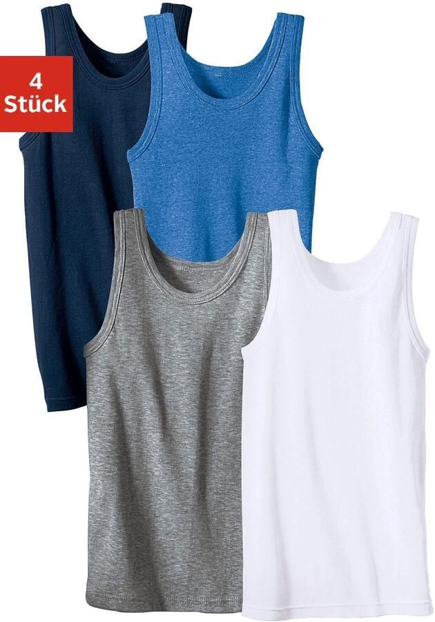 H.I.S Hemd eenvoudige basic van fijnrib (set 4 stuks)