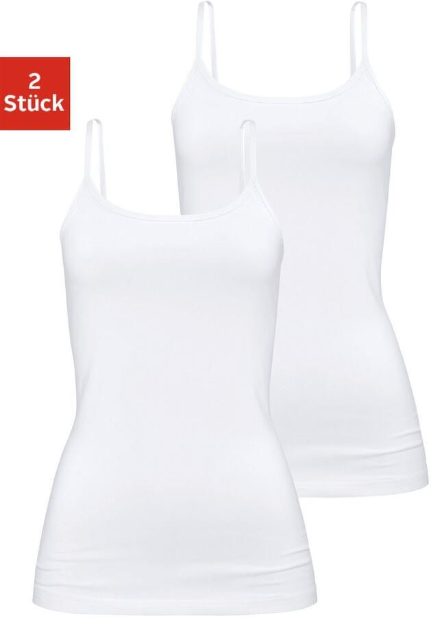 H.I.S Hemd van elastische katoen-kwaliteit spaghettiträger-top onderhemd (Set van 2) - Foto 5