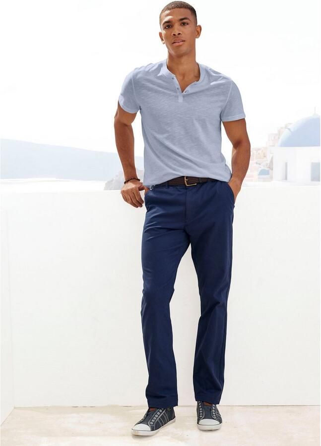 H.I.S Henleyshirt Korte mouwen shirt met Henley-kraag gestructureerde katoen (set 2) - Foto 2