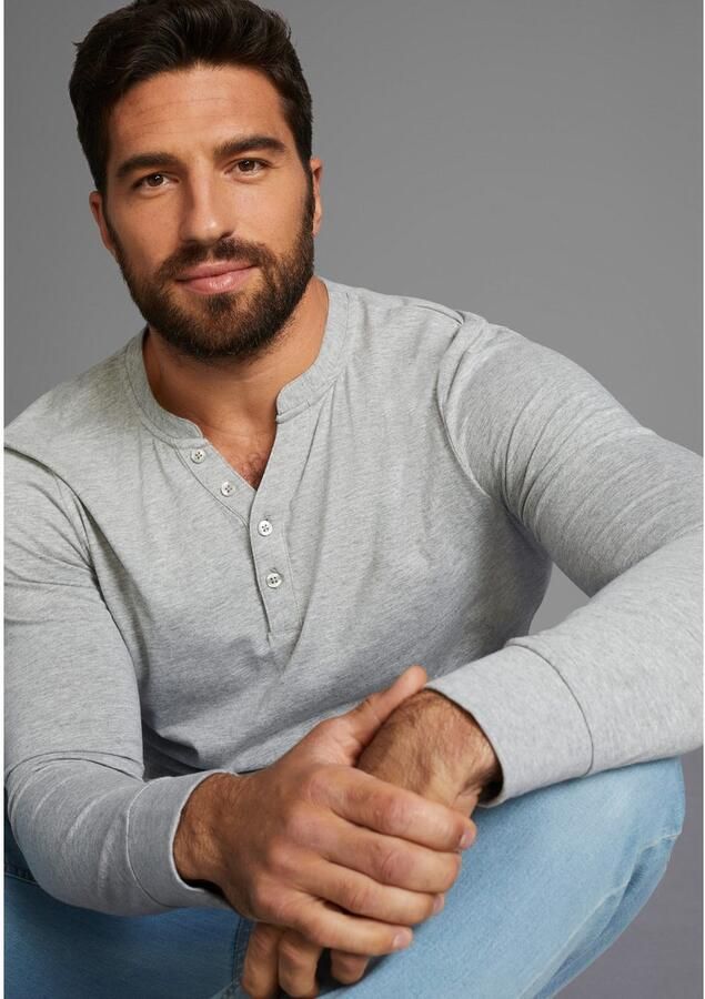 H.I.S Henleyshirt met knoopsluiting (set 2-delig 2 stuks) - Foto 3