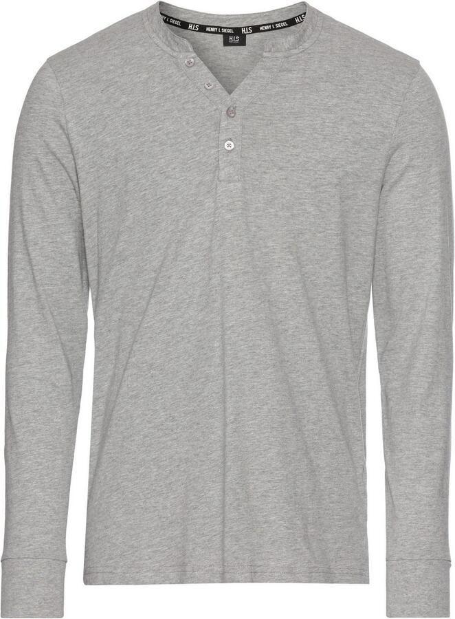 H.I.S Henleyshirt met knoopsluiting (set 2-delig 2 stuks)
