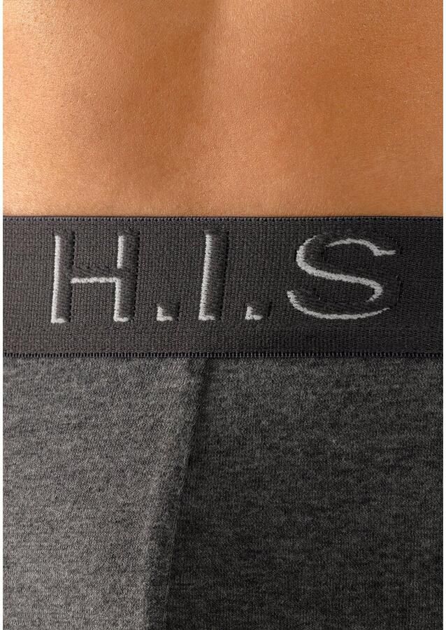 H.I.S Hipster strak zittende boxershorts aan de webband met logo-opdruk met 3d-effect (set 5 stuks)