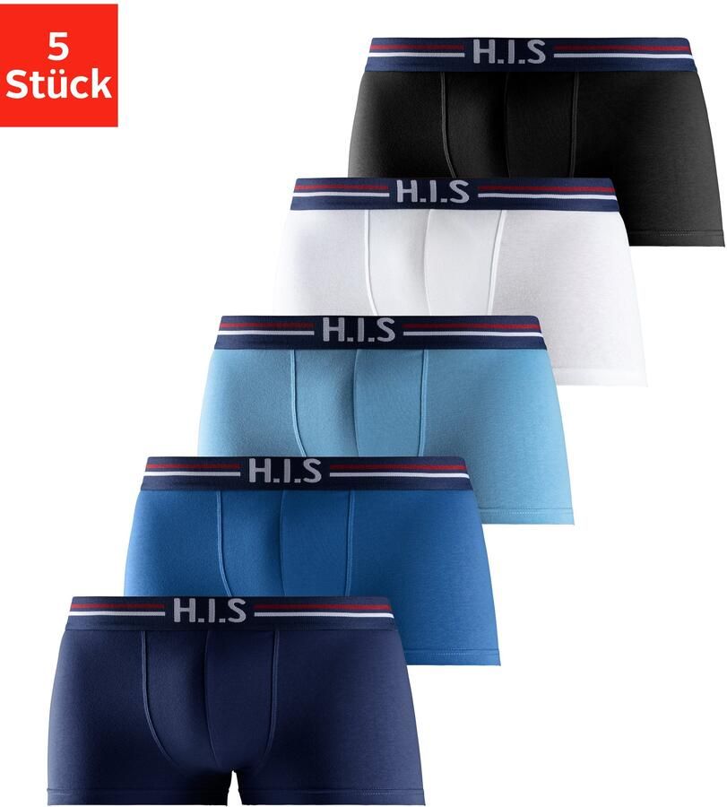 H.I.S Hipster strak zittende boxershorts met strepen van katoenmix (set 5 stuks) - Foto 6
