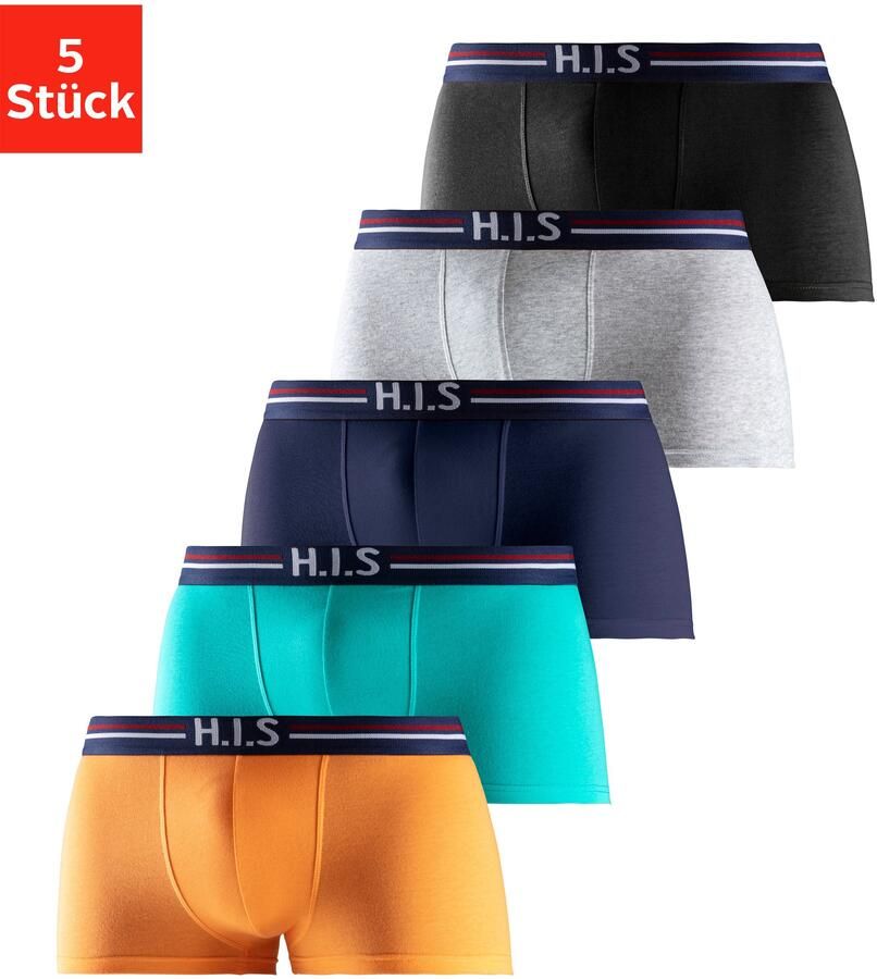 H.I.S Hipster strak zittende boxershorts met strepen van katoenmix (set 5 stuks) - Foto 6