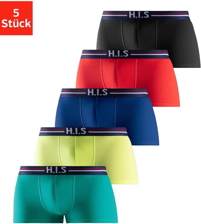 H.I.S Hipster strak zittende boxershorts met strepen van katoenmix (set 5 stuks) - Foto 6