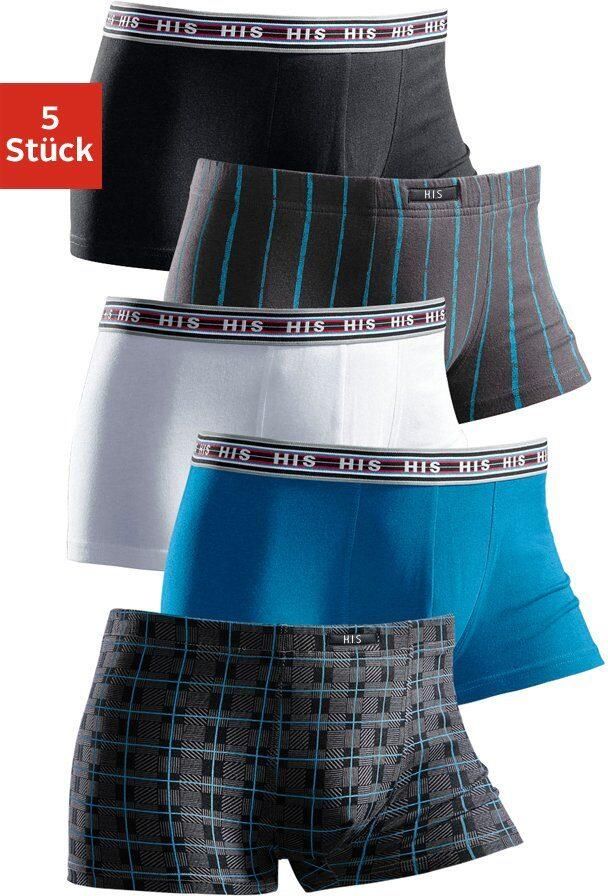 H.I.S Hipster strak zittende boxershorts van katoen-stretch (set 5 stuks) - Foto 3