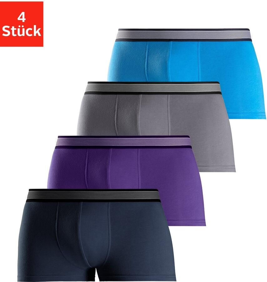 H.I.S Hipster strak zittende boxershorts van katoenmix (set 4 stuks) - Foto 6