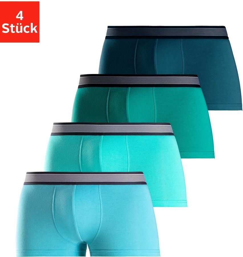 H.I.S Hipster strak zittende boxershorts van katoenmix (set 4 stuks) - Foto 6