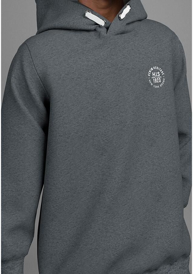 H.I.S Hoodie met badge NIEUW: voor TIENERS! Hoodie met kleine badge - Foto 2