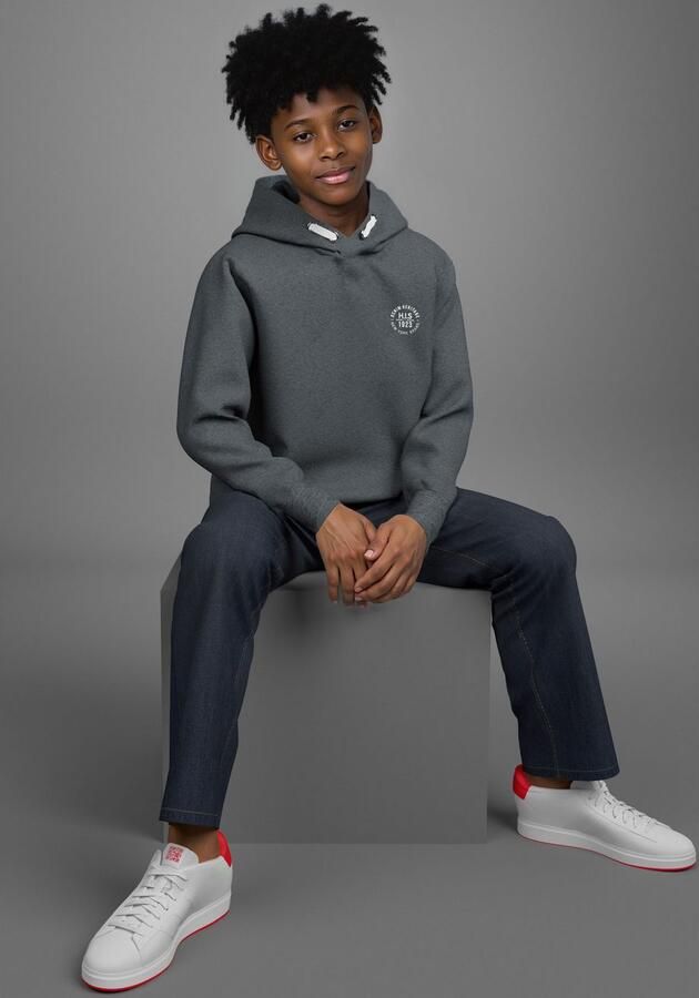 H.I.S Hoodie met badge NIEUW: voor TIENERS! Hoodie met kleine badge - Foto 4