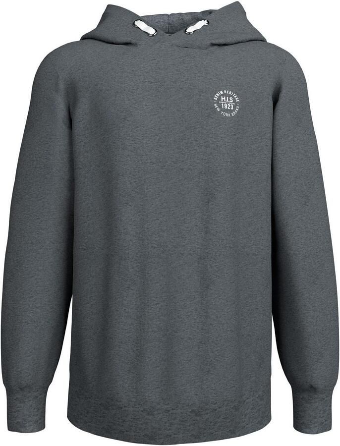 H.I.S Hoodie met badge NIEUW: voor TIENERS! Hoodie met kleine badge