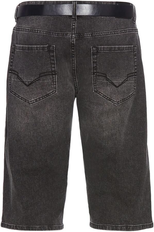 H.I.S Jeansbermuda HANTZ rechte broeksnit used-look met slijtage-effecten (set 2-delig Met een afneembare riem) - Foto 5