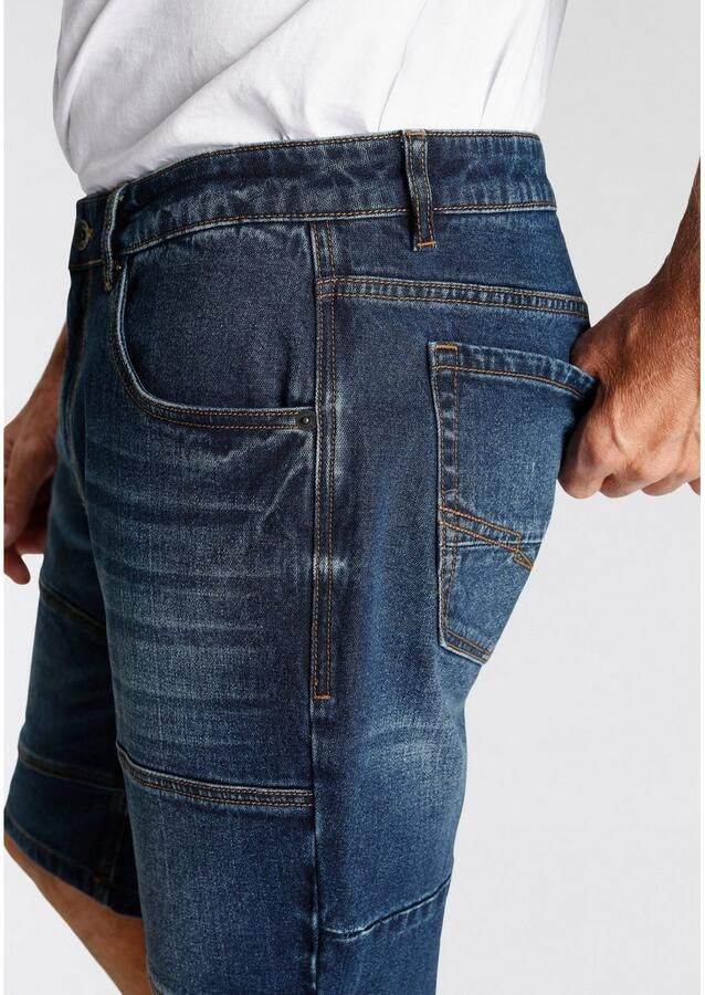 H.I.S Jeansbermuda ontspannen pasvorm rechte been snit modieuze gewassen look - Foto 3