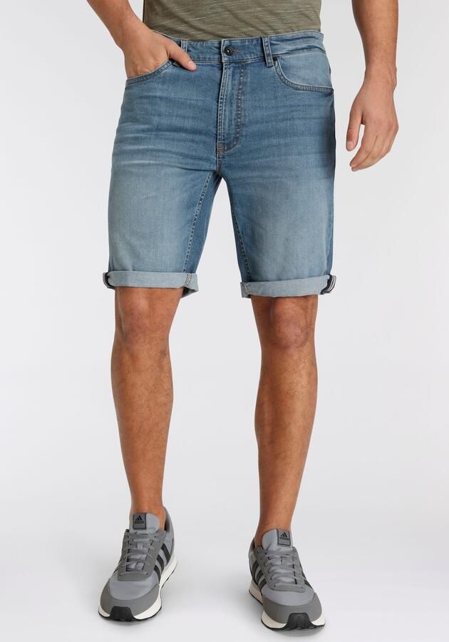 H.I.S Jeansshort DEYO rechte snit used-wassing lage taille - Foto 11