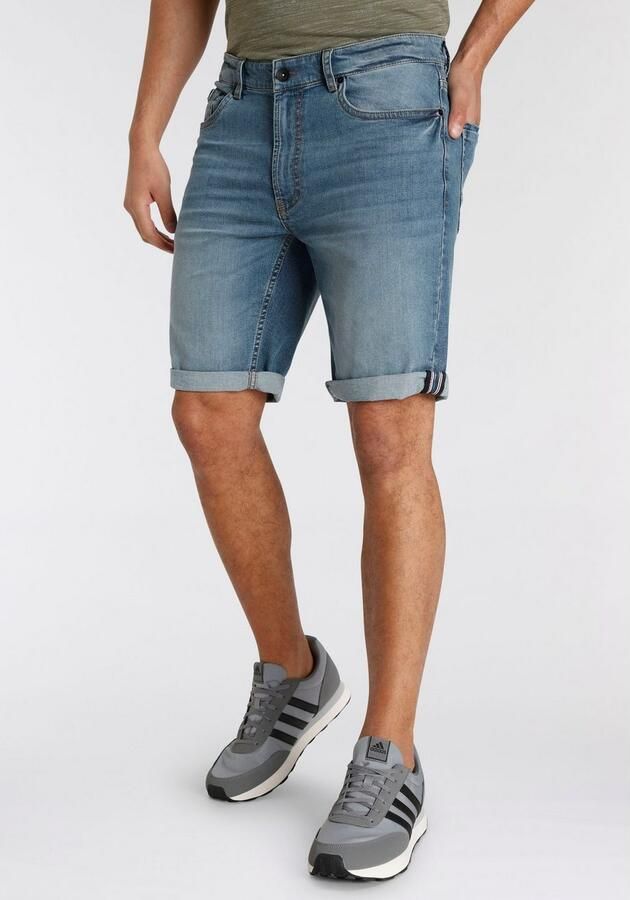 H.I.S Jeansshort DEYO rechte snit used-wassing lage taille - Foto 7