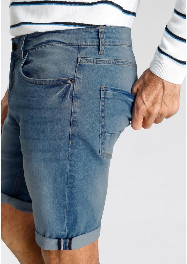 H.I.S Jeansshort DEYO rechte snit used-wassing lage taille - Foto 5