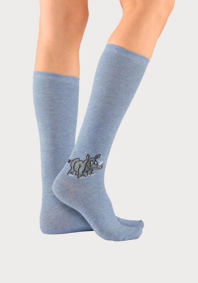 H.I.S Kniekousen met gebreid motief (set 5 paar) - Foto 6