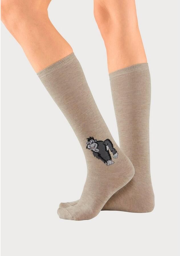 H.I.S Kniekousen met gebreid motief (set 5 paar) - Foto 3