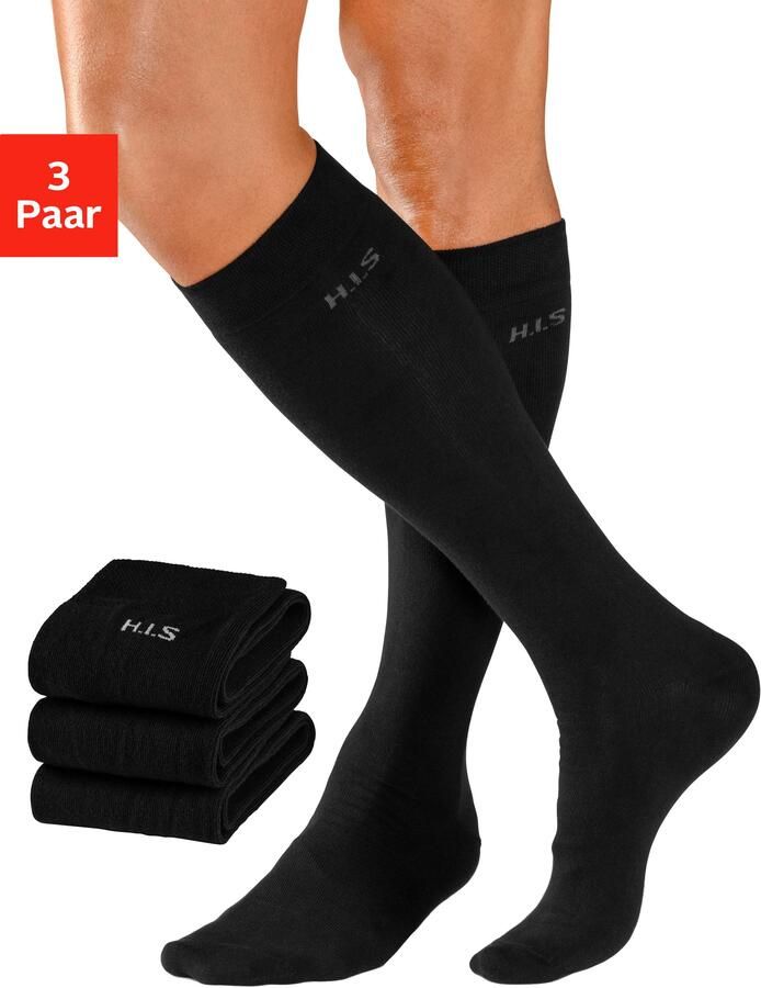 H.I.S Kniekousen met knelvrije boord (set 3 paar) - Foto 8