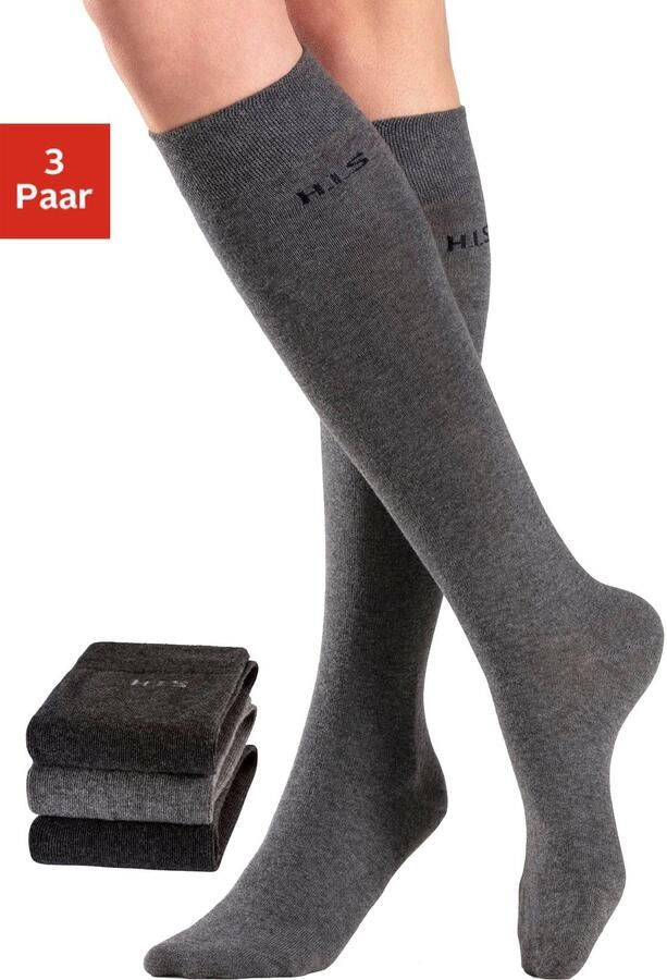 H.I.S Kniekousen zonder snijdende boord (set 3 paar) - Foto 10