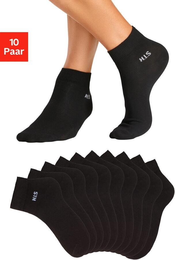 H.I.S Korte sokken met gekleurde binnenkant van de band (set 10 paar) - Foto 6