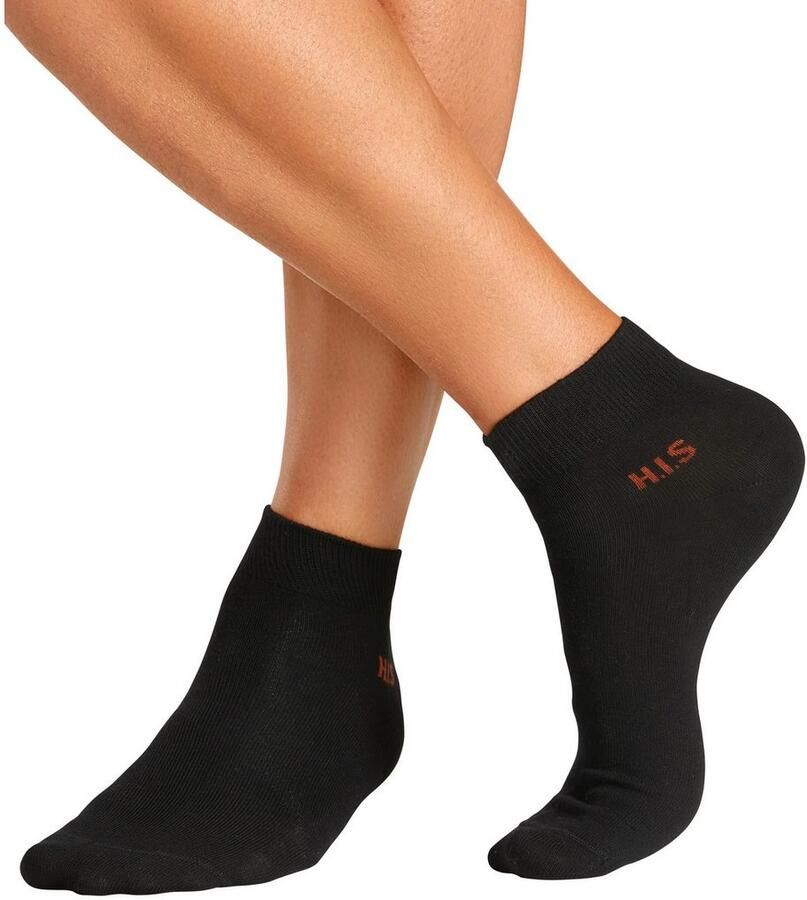 H.I.S Korte sokken met gekleurde binnenkant van de band (set 10 paar)