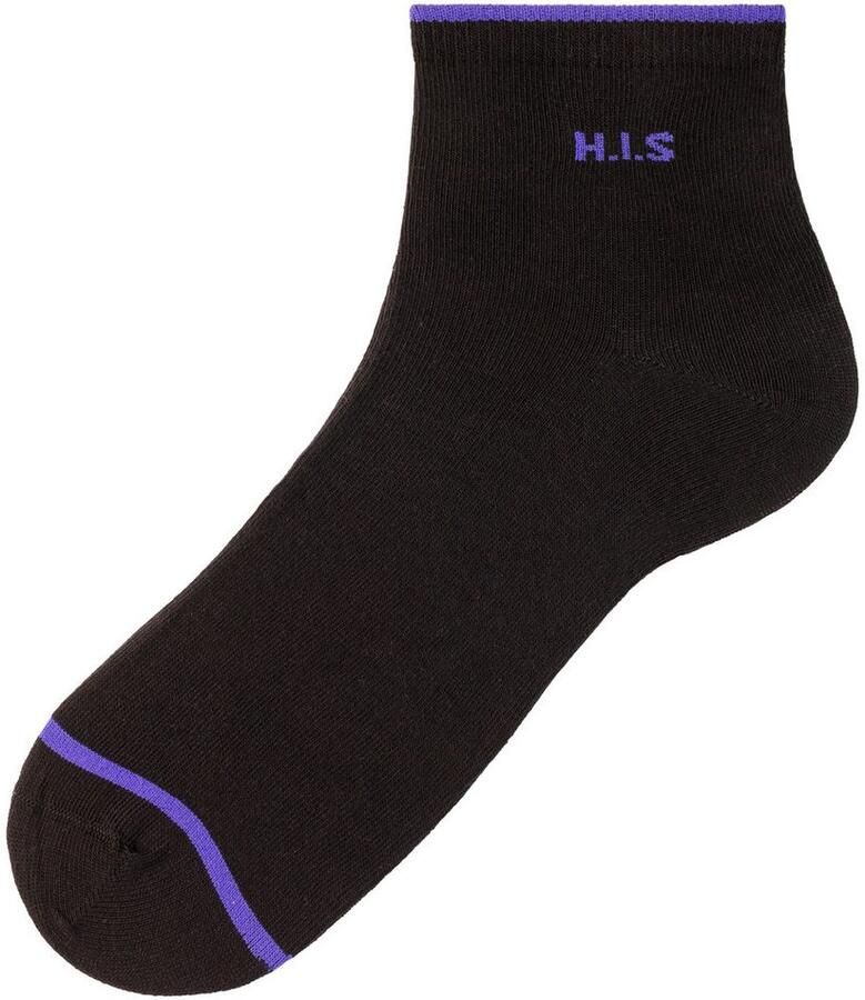 H.I.S Korte sokken met gekleurde boord (set 7 paar) - Foto 3