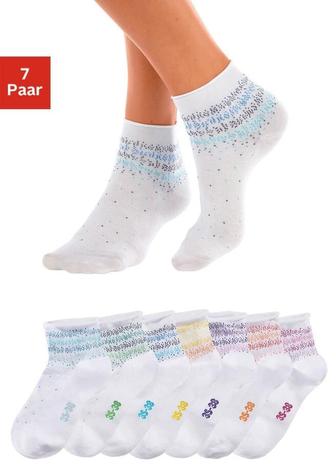 H.I.S Korte sokken met stippenmotief (set 7 paar) - Foto 4