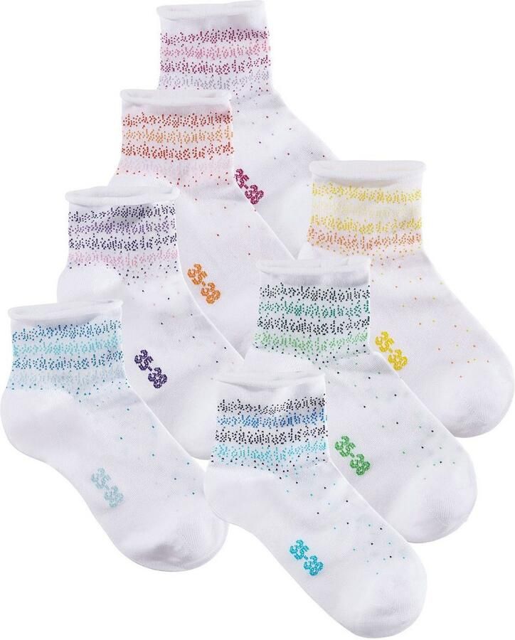 H.I.S Korte sokken met stippenmotief (set 7 paar) - Foto 2