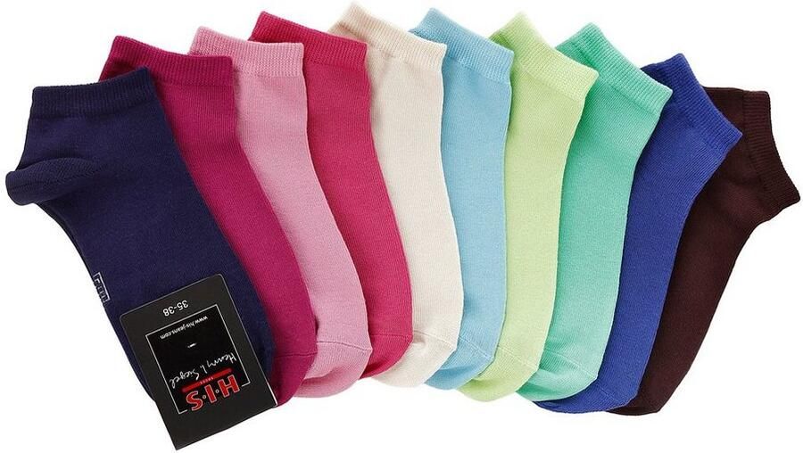 H.I.S Korte sokken met verstevigde hiel en teen (set 10 paar) - Foto 3