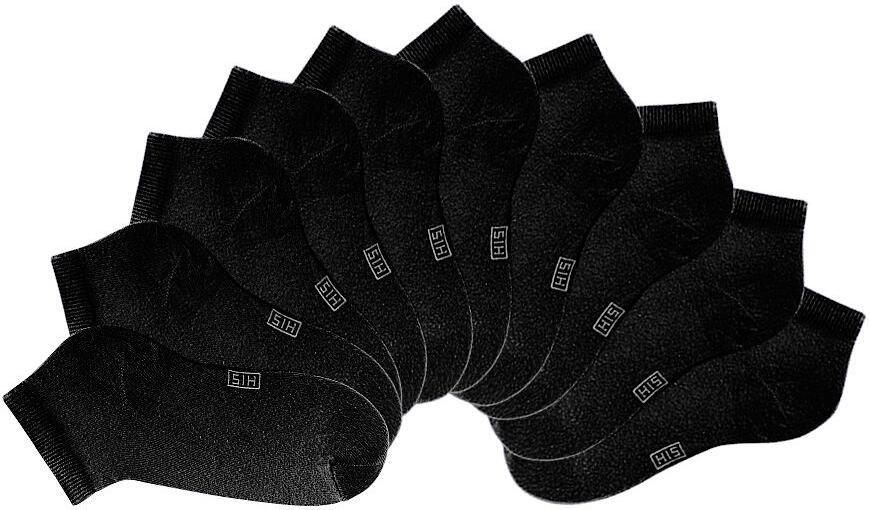 H.I.S Korte sokken met verstevigde hiel en teen (set 10 paar)