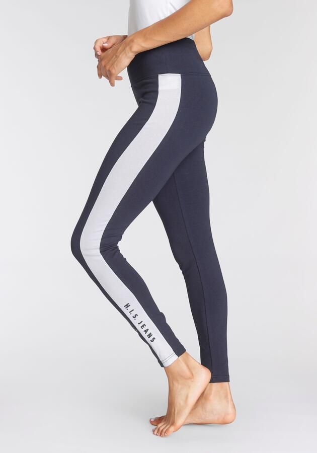 H.I.S Legging met witte strepen opzij en logoprint - Foto 8