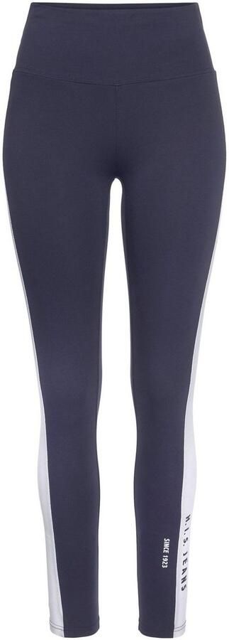 H.I.S Legging met witte strepen opzij en logoprint - Foto 6