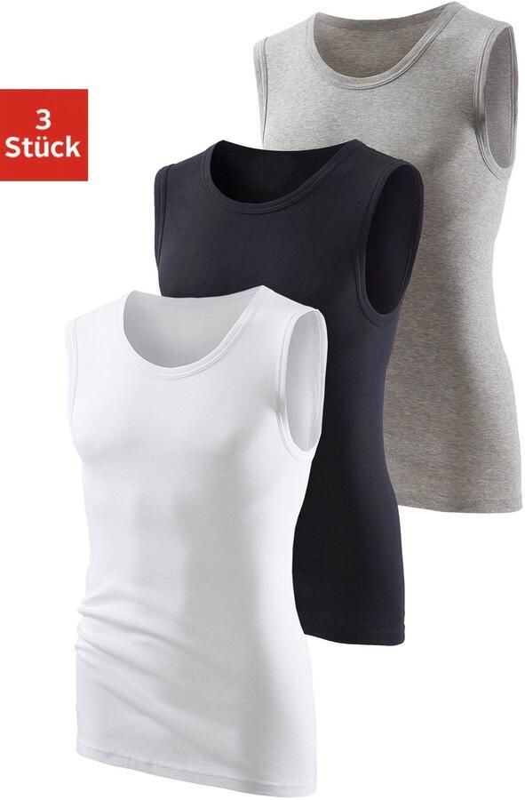 H.I.S Muscle-shirt zachte fijnribkwaliteit (set 3-delig) - Foto 5