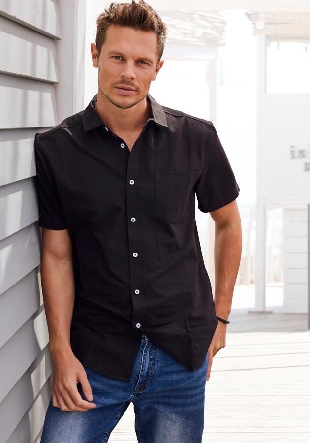 H.I.S Overhemd met korte mouwen met kent-kraag oxford-kwaliteit van 100% katoen - Foto 4