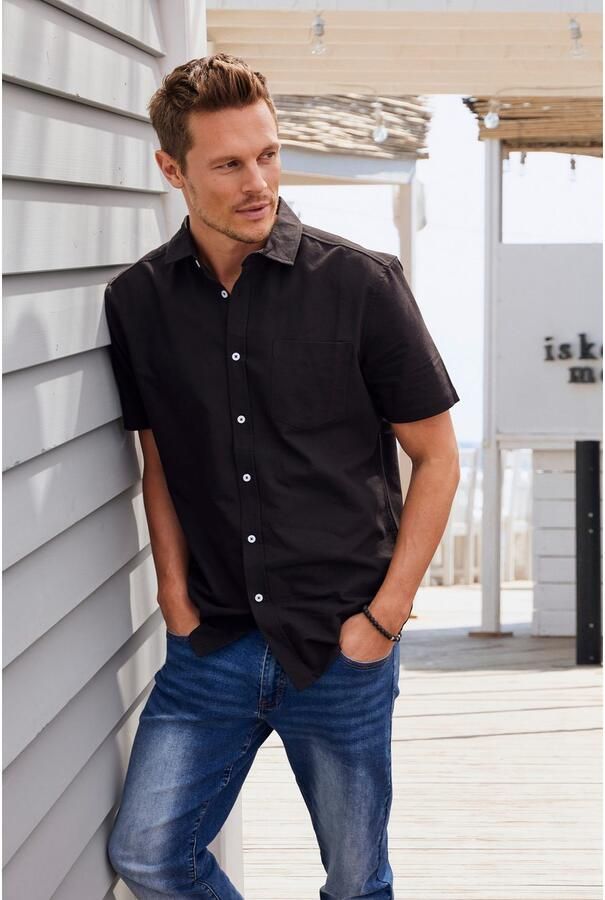 H.I.S Overhemd met korte mouwen met kent-kraag oxford-kwaliteit van 100% katoen - Foto 3