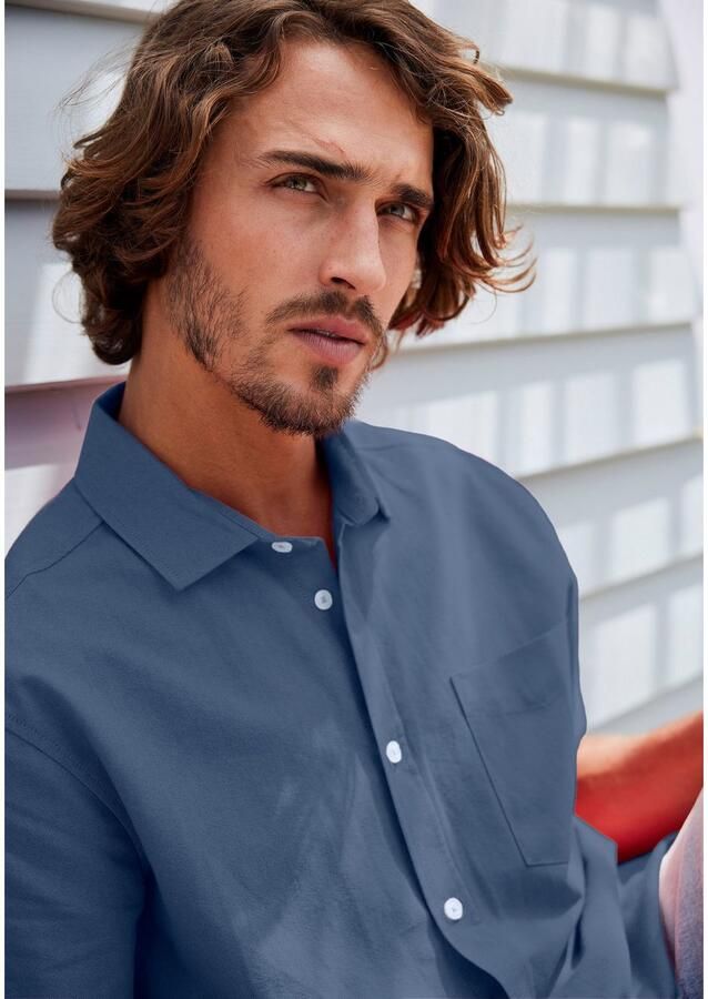 H.I.S Overhemd met korte mouwen met kent-kraag oxford-kwaliteit van 100% katoen - Foto 3