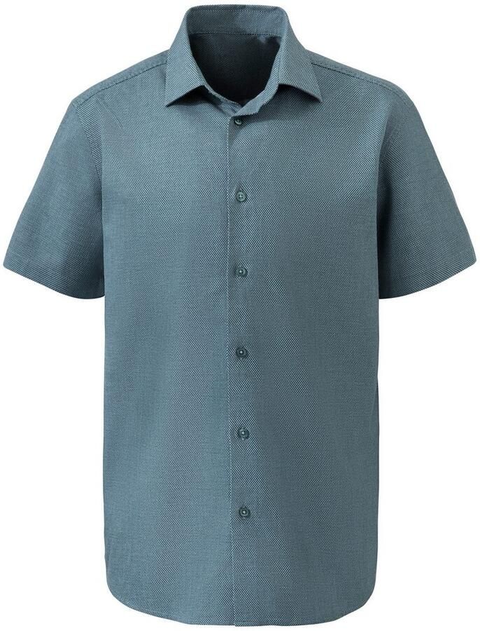 H.I.S Overhemd met korte mouwen Regular fit elastisch jacquard korte mouwen shirt